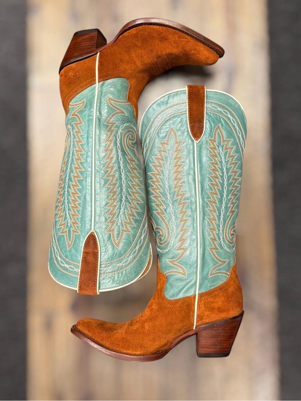 ARIAT WOMEN'S AMBROSE TALL PENNY SUEDE WESTERN BOOTS FESTIVAL 8.5 - Picture 6 of 10